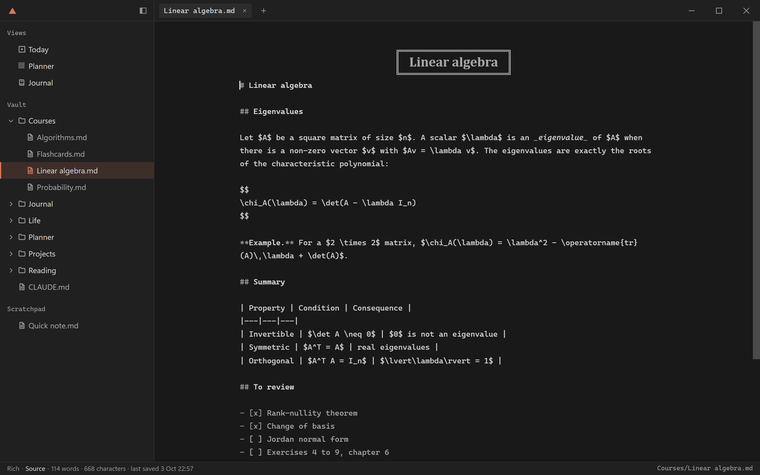 The same page in Source: the markdown as written, in a code editor.