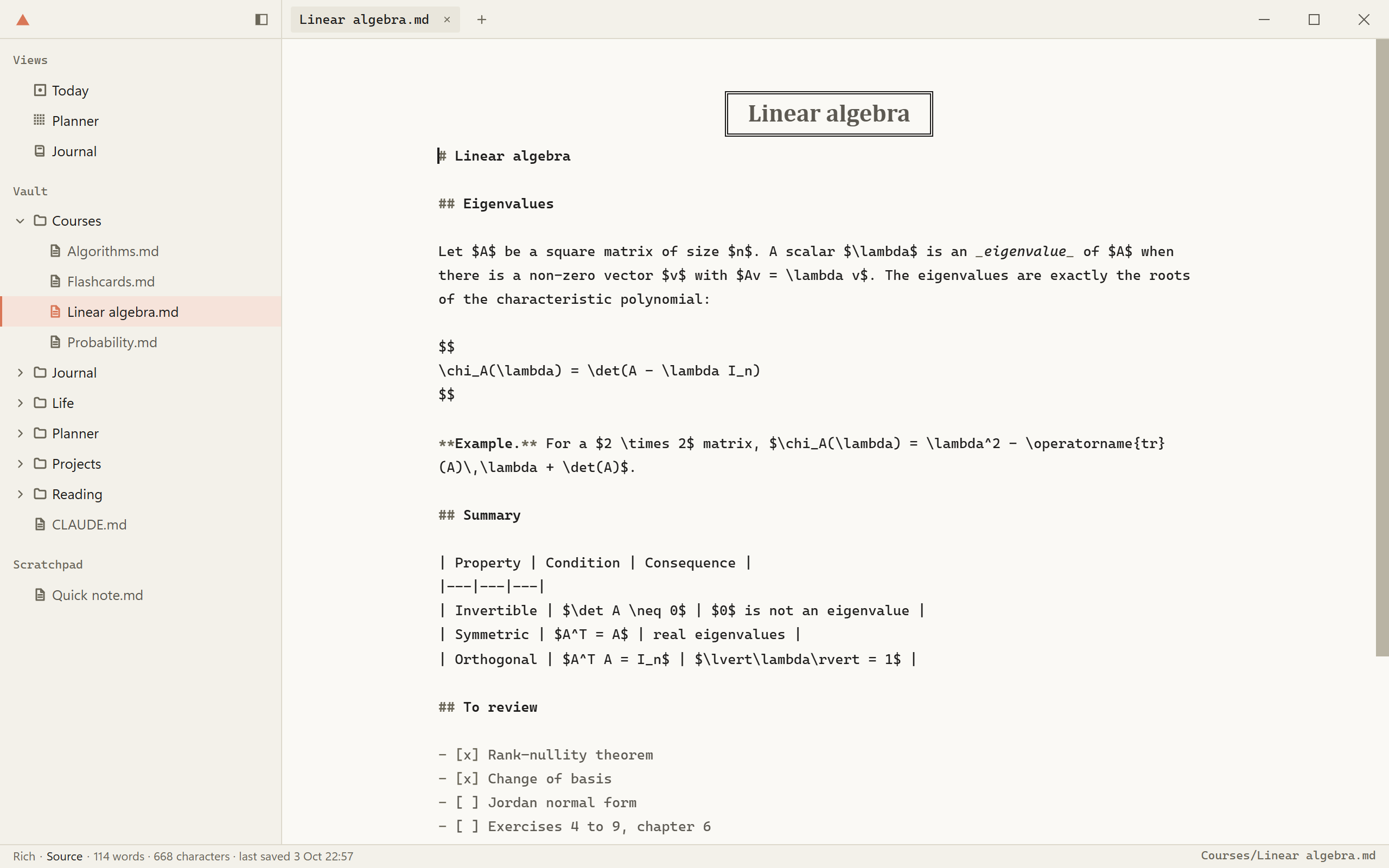 The same page in Source: the markdown as written, in a code editor.
